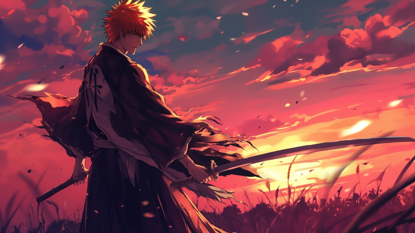 Bleach anime poster featuring Ichigo Kurosaki and Soul Reapers